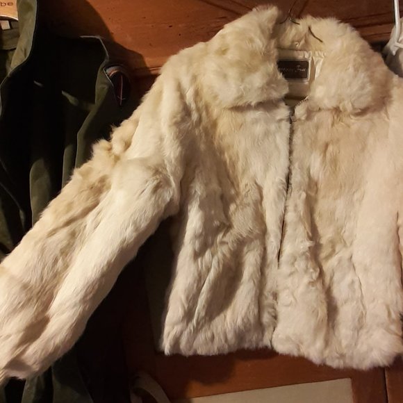 REAL FUR CROP JACKET VINTAGE ZIPPER super soft! - Picture 3 of 8